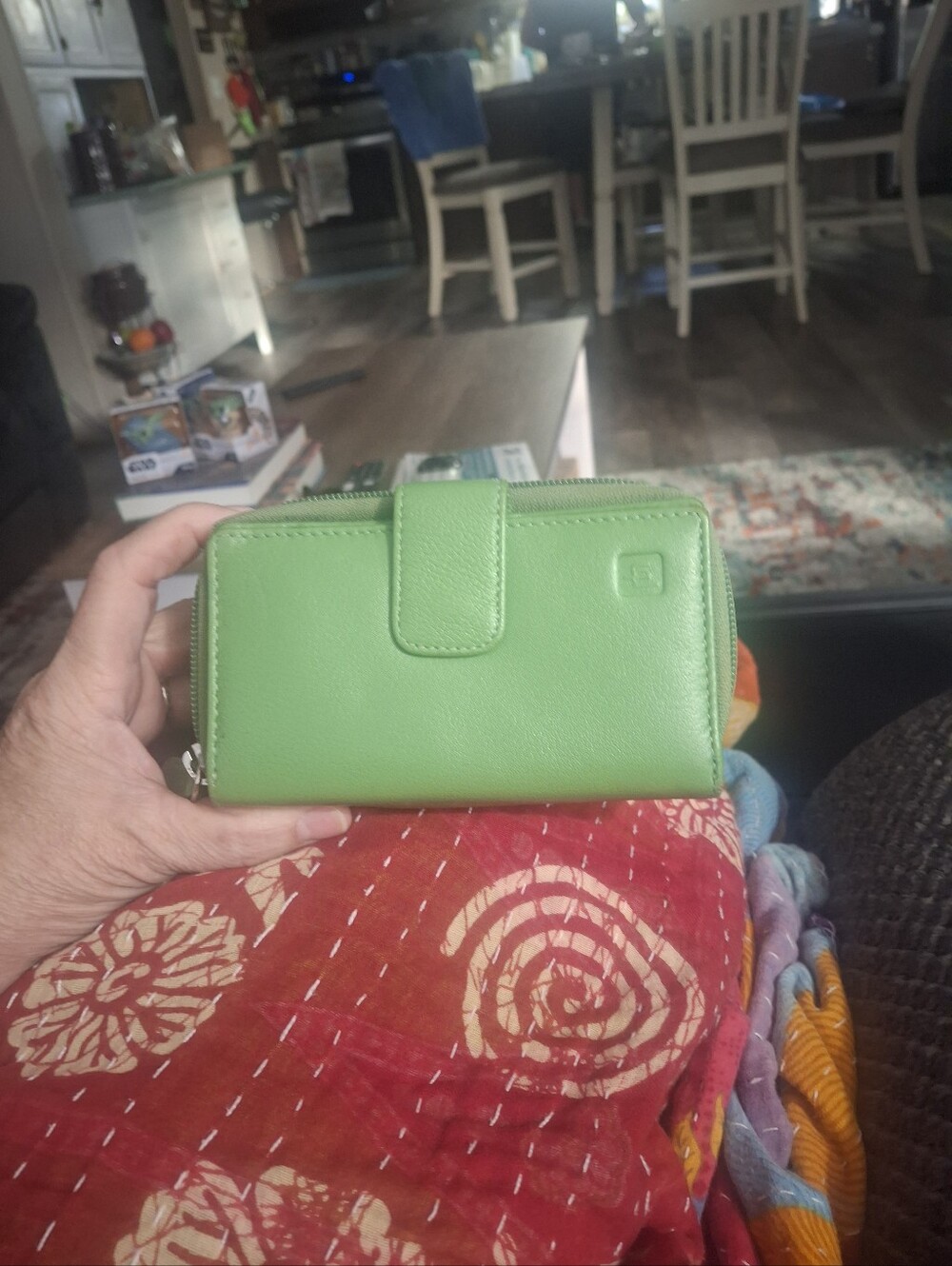 Green Zip Around Wallet